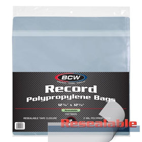 RESEALABLE 33 RPM BAGS - 12 3/4 X 13