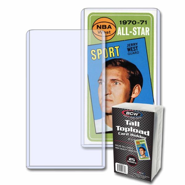 BCW Tall Card Toploader & Sleeves Set – 5 Pack, 35 Pt. Thickness, Rigid PVC, Clear (Flat Shipping) 3 thumbnail image