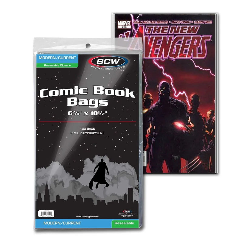 Load image into Gallery viewer, RESEALABLE CURRENT/MODERN COMIC BAGS - 6 7/8 X 10 1/2
