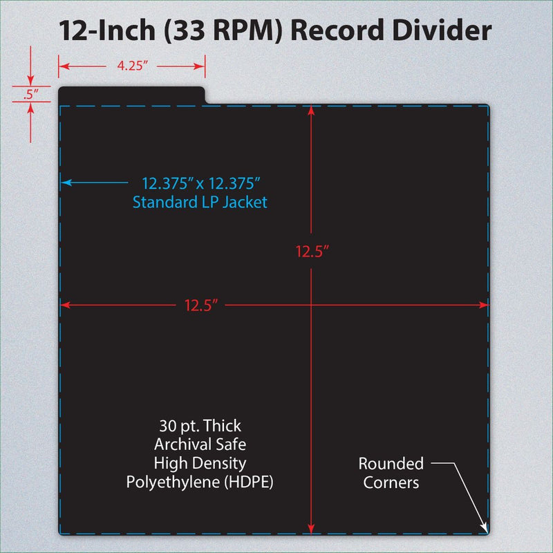 Load image into Gallery viewer, 12 INCH RECORD DIVIDERS - BLACK
