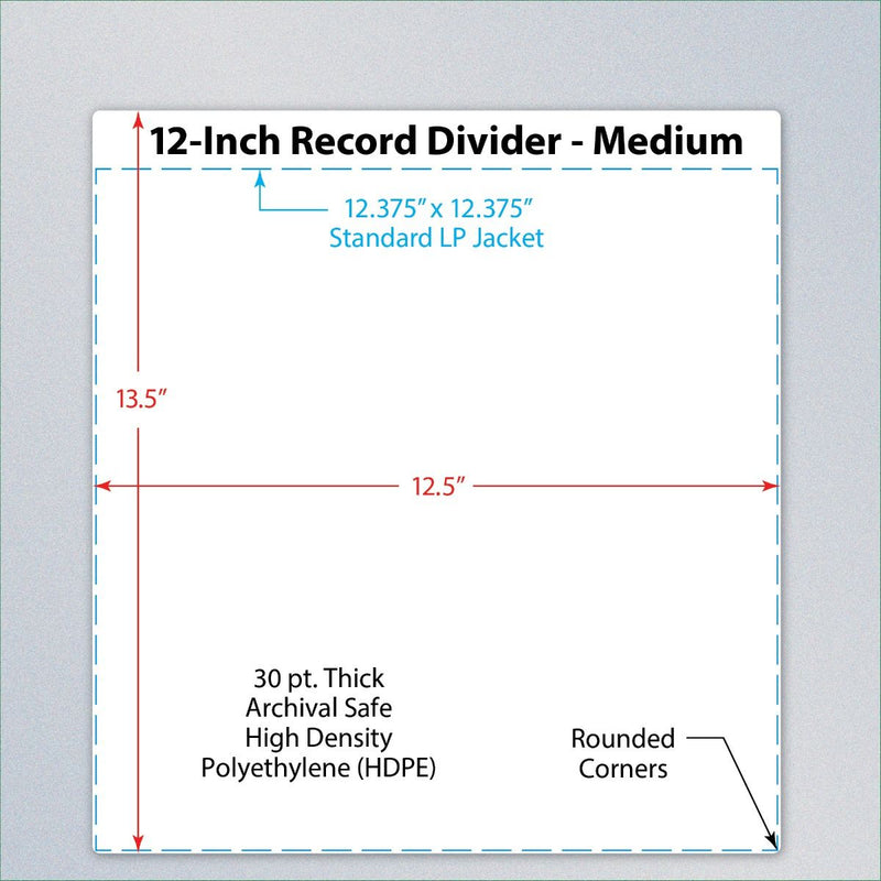 Load image into Gallery viewer, 12 INCH RECORD DIVIDERS - TALL - WHITE
