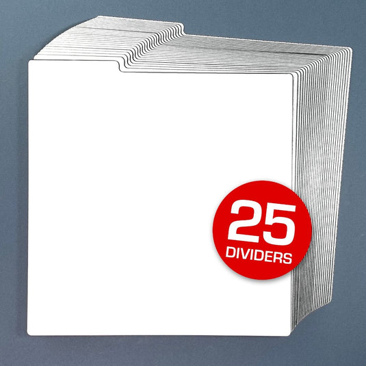 12 INCH RECORD DIVIDERS - WHITE