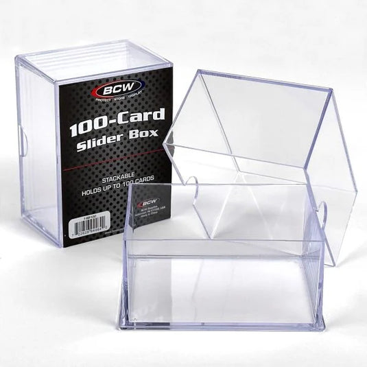 thumbnail image 2 of BCW 100-Count 2-Piece Slider Plastic Baseball Trading Card Storage Boxes – Case Of 100 Boxes 2 of 6
