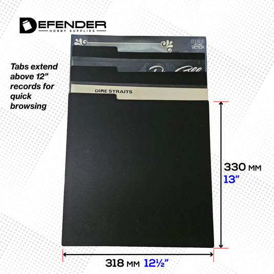12 INCH RECORD DIVIDERS - BLACK