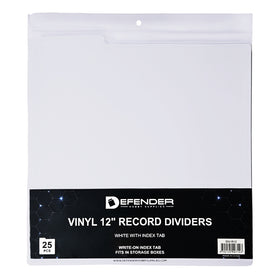 12 INCH RECORD DIVIDERS - WHT