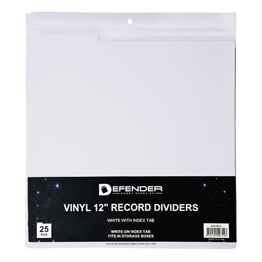 12 INCH RECORD DIVIDERS - WHT