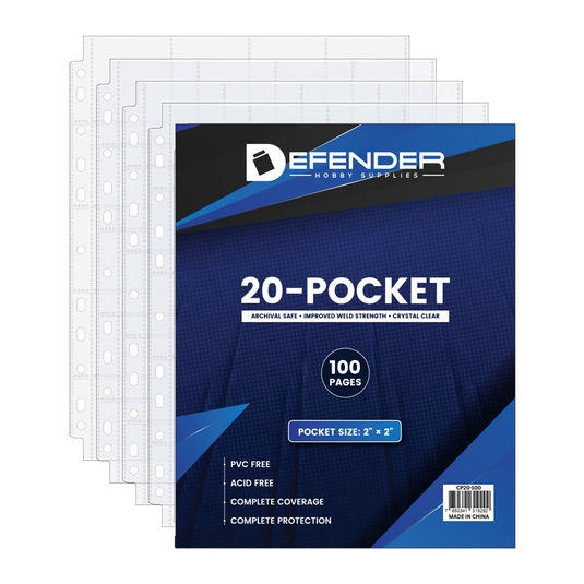 Defender 20-Pocket Coin & Collectible Pages | 100 Page Box