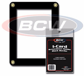 SINGLE CARD SCREWDOWN HOLDER - BLACK BORDER