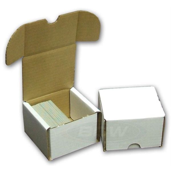 2 Count Box 2 BCW 200 count boxes, one closed, one open partially filled with cards ...