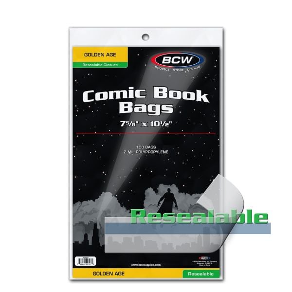 Load image into Gallery viewer, RESEALABLE GOLDEN COMIC BAGS - 7 5/8 X 10 1/2
