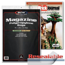 RESEALABLE MAGAZINE BAGS - THICK - 8 7/8 X 11 1/8