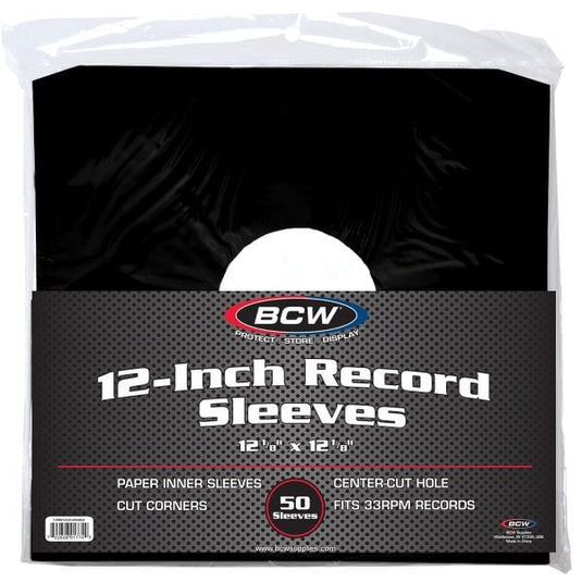 PAPER RECORD INNER SLEEVES 12I NCH-CUT CORNERS-BLACK