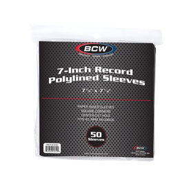 PAPER RECORD SLEEVES 7-INCH-POLYLINED-SQUARE CORNERS-BLACK