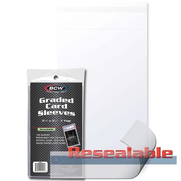 Load image into Gallery viewer, RESEALABLE GRADED CARD SLEEVES - 3 3/4 X 5 1/2
