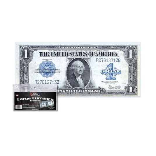 CURRENCY SLEEVES - LARGE BILL - 7 1/2 x 3 1/4